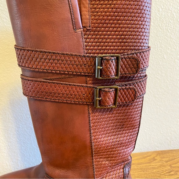 Roan Date Burgundy Napa Leather Riding Boots Size 9 - Picture 4 of 11